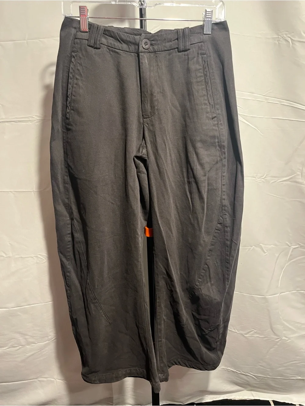 FREE PEOPLE Spotlight Washed Barrel Shape Dropped Fit Chino Trousers Sz 0